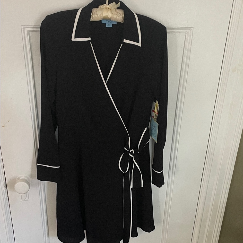 CeCe Black Dress with White Trim